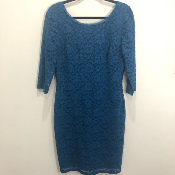 Laundry Dresses & Skirts - Laundry by Shelli Segal Blue Lace Dress Size 12